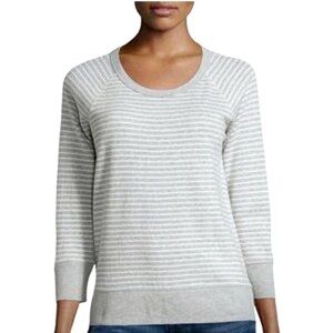 Women’s Standard James Perse Sweatshirt Gray Striped small 3/4 sleeves casual